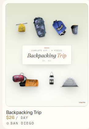 Backpacking Trip listing card